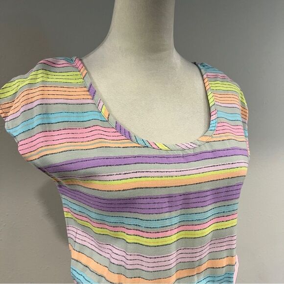 Mossimo Striped Multicolor short sleeve Casual Dress size small - Picture 2 of 11